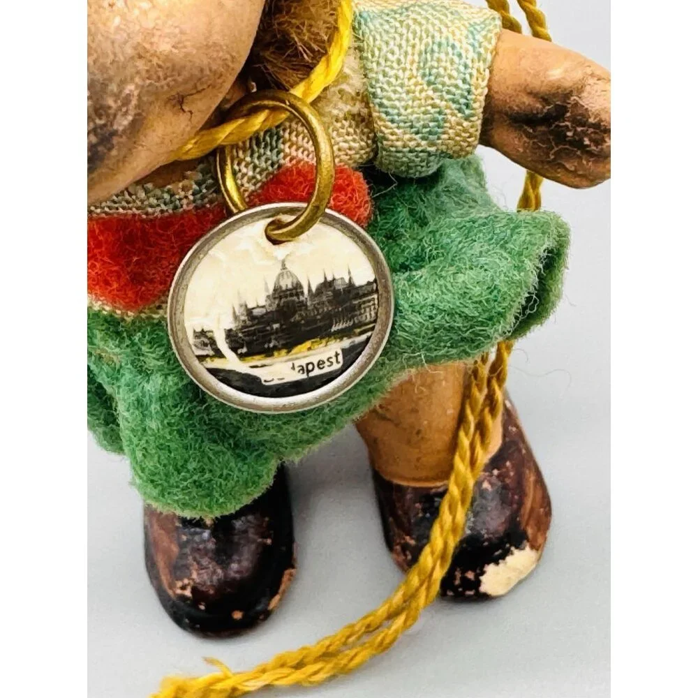 Vintage Miniature Mecki Hedgehog Couple Stuffed Animal 3 inch Budapest Medallion